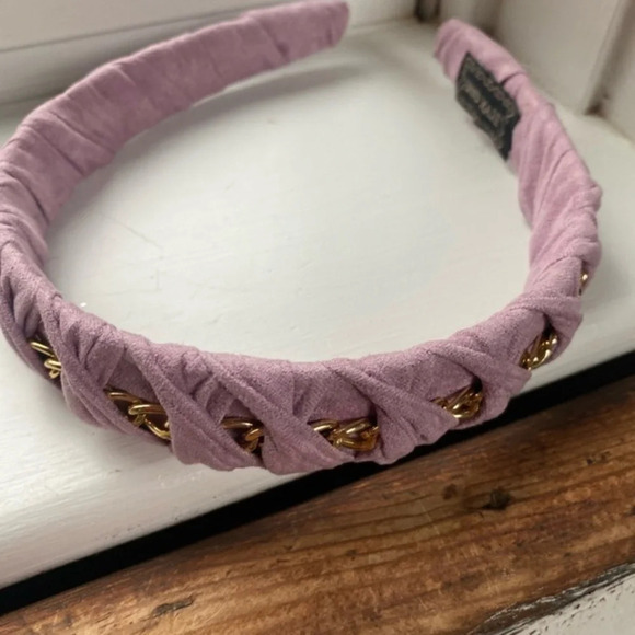 Anthropologie  Purple Braided Gold Chain Headband - Picture 3 of 4